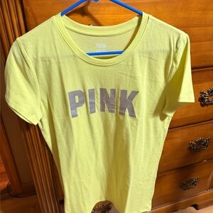 PINK Victoria's Secret Light neon Yellow Tee